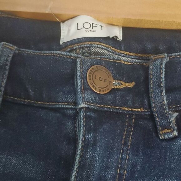 Loft Outlet jeans womens size 0 blue skinny 28" inseam - Picture 8 of 12